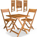casaria balkonmoebel set 2 personen wetterfest holz vormontiert klappbar 110kg belastbarkeit balkon garten terrassenmoebel gartenmoebel 3- akazie