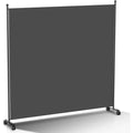 paravent raumteiler klappbar freistehend trennwand auf rollen - umkleide sichtschutz raumtrenner 1 teilig 187x181 cm fuer bueros balkon - anthrazit