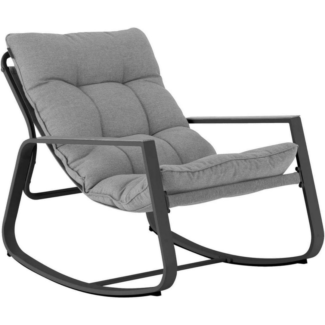 Felinio Schaukelstuhl, Grau, 73 x 79,5 x 104 cm, Rostfreier Stahl, UV-bestaendig - Fuer Garten, Terrasse