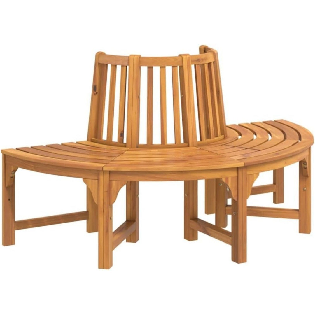 Baumbank Halbrund 160 cm Massivholz Eukalyptus