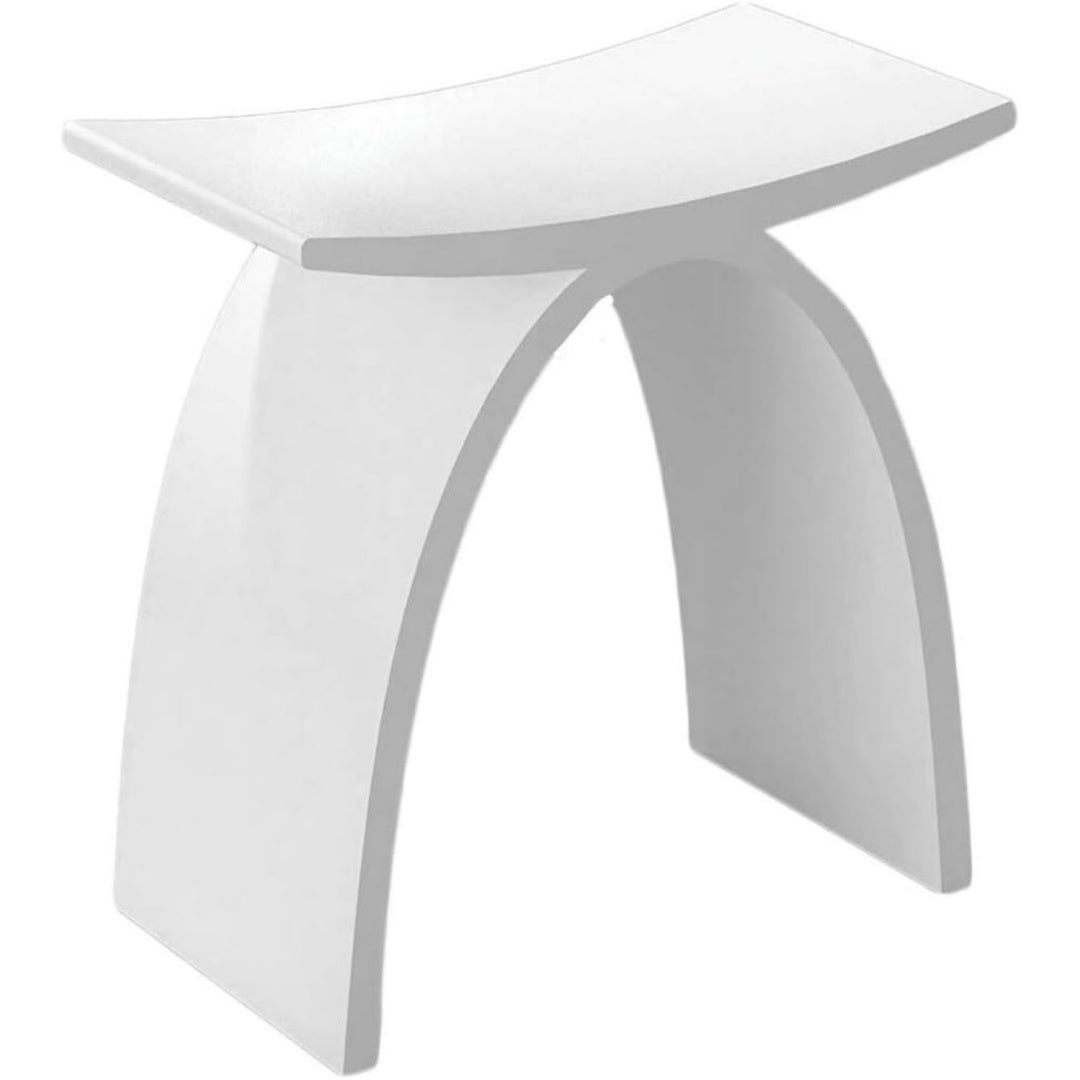 Badhocker PB4001 aus Mineralguss in Weiss matt 43 x 43 x 23,5 cm wasserfest rutschfest und geruchsneutral vielseitig als Sitzhocker oder Ablageflaeche fuer Badezimmer und Dusche