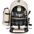 Picknick-Rucksack fuer 4 Personen SE970C, 11 l, 600D, 30 Zubehoerteile, Creme, Cremefarben